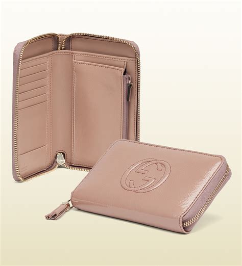 gucci zip around swing leather wallet pink|Gucci zip wallet men's.